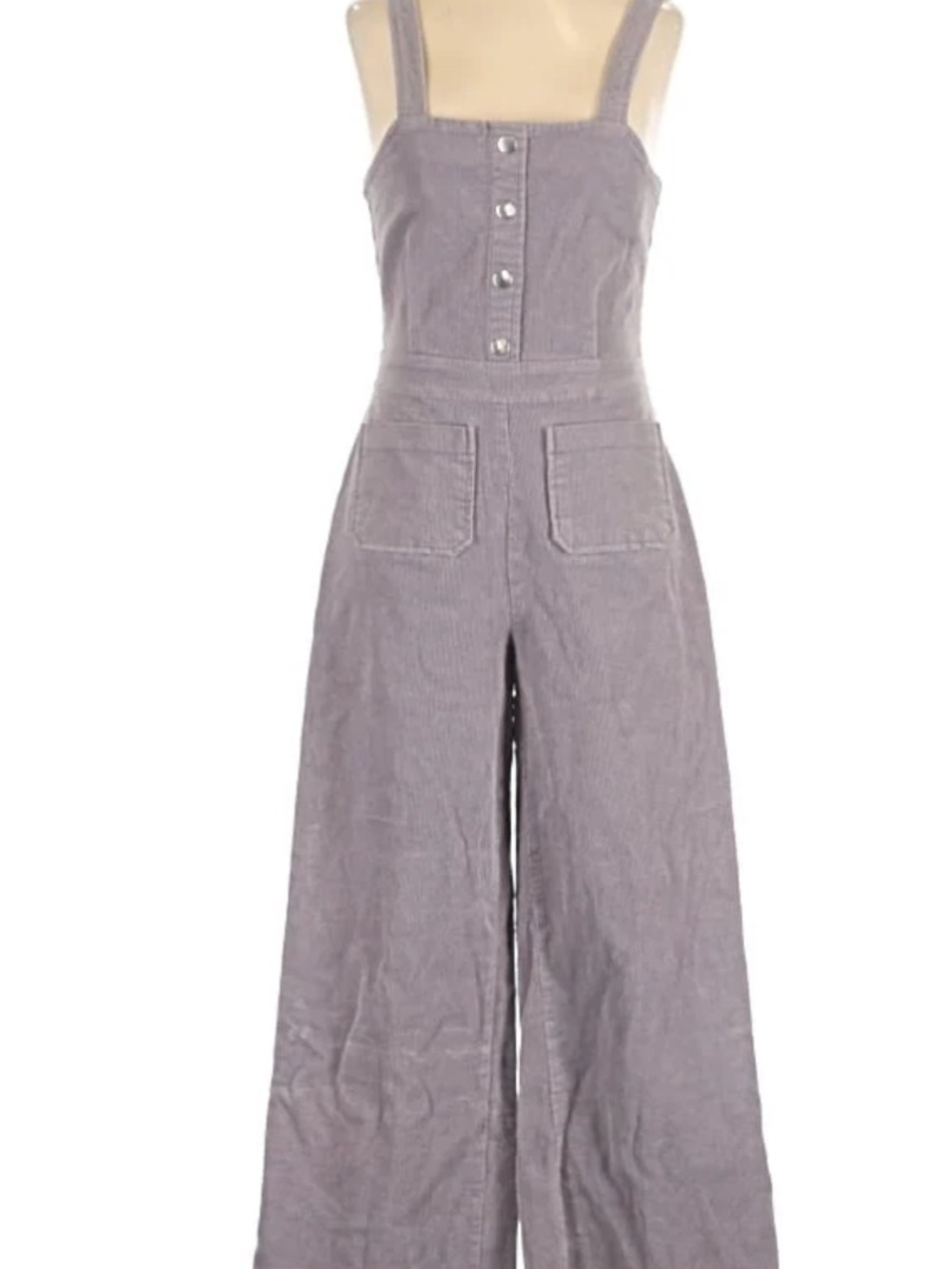 Forever 21 Dusty soft gray Corduroy Button-Front wide leg Jumpsuit